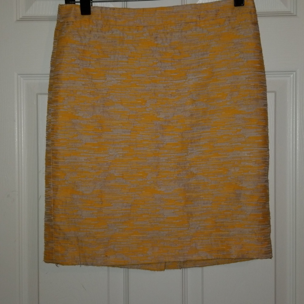 Ann Taylor  Loft  Orange  Tan Pencil  Skirt